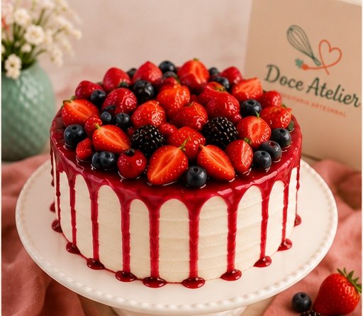 Bolo de Frutas Vermelhas